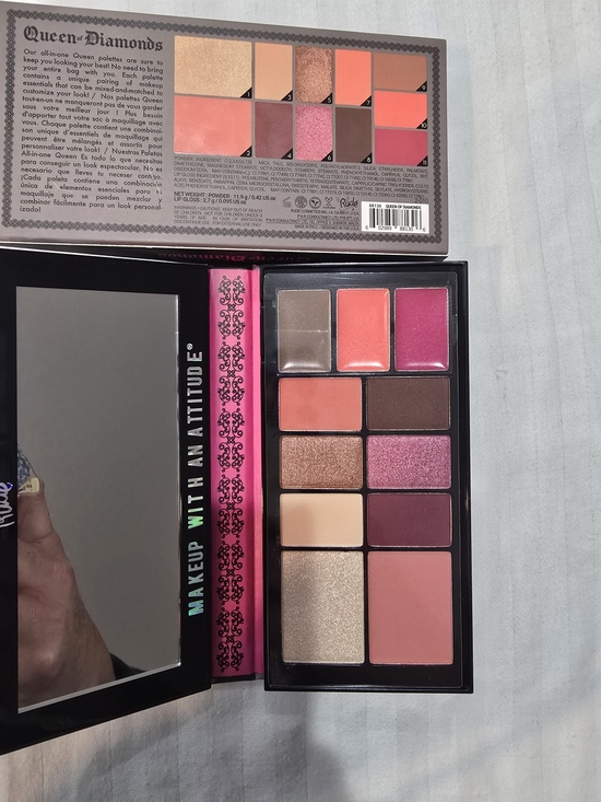 RUDE Other - RUDE Queen Diamonds Eyeshadow Palette — Pink, Peach, Gold, Brown, Beige